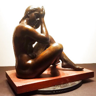 Seated Nude #1 Bronze Sculpture 1946 13 in Sculpture - Joe Brown Seated Nude #1 Bronze Sculpture 1946 13 in Sculpture - Joe Brown