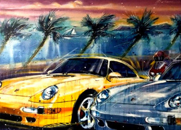 Untitled Car Painting 1998 38x48 Super Huge Original Painting - Michael Bryan Untitled Car Painting 1998 38x48 Super Huge Original Painting - Michael Bryan