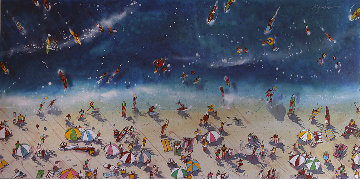 Day At the Beach 2001 48x96 Mural Huge Original Painting - Michael Bryan Day At the Beach 2001 48x96 Mural Huge Original Painting - Michael Bryan