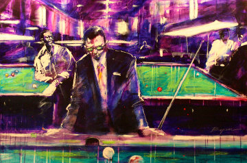 Pool Player 1999 24x36 Original Painting - Michael Bryan Pool Player 1999 24x36 Original Painting - Michael Bryan