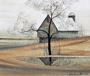 Tranquil Reflections of the Valley Watercolor 2003 22x24 Watercolor - Pat Buckley Moss Tranquil Reflections of the Valley Watercolor 2003 22x24 Watercolor - Pat Buckley Moss