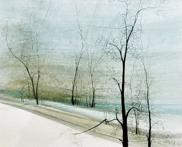 Gentle Winter Watercolor 1982 16x17 Watercolor - Pat Buckley Moss Gentle Winter Watercolor 1982 16x17 Watercolor - Pat Buckley Moss