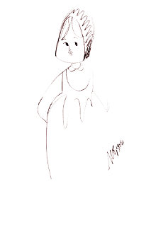 Untitled Drawing 1992 38x26 Huge! Drawing - Pat Buckley Moss Untitled Drawing 1992 38x26 Huge! Drawing - Pat Buckley Moss