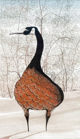 Canada Goose Watercolor 2001 13x9 Watercolor - Pat Buckley Moss
