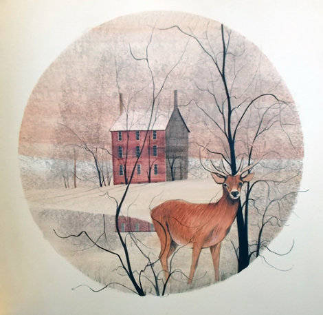 Deer Watercolor 1975 17 in Watercolor - Pat Buckley Moss