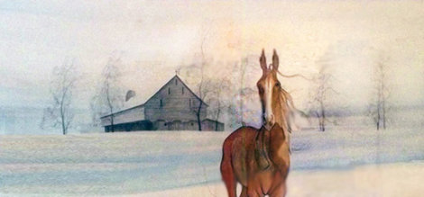 Horse And Barn Watercolor Watercolor - Pat Buckley Moss