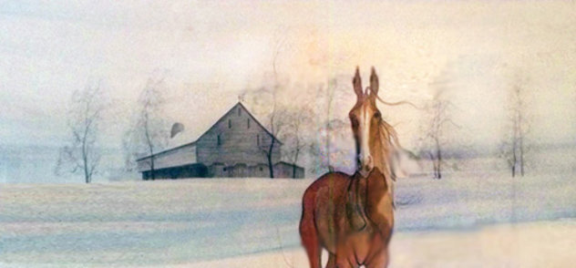 Horse And Barn Watercolor Watercolor by Pat Buckley Moss