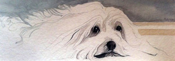 Patience Watercolor 1980 5x14 Watercolor - Pat Buckley Moss Patience Watercolor 1980 5x14 Watercolor - Pat Buckley Moss