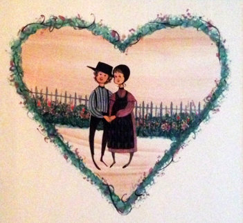 Untitled (Young Lovers) Watercolor 1988 24x24 Watercolor - Pat Buckley Moss Untitled (Young Lovers) Watercolor 1988 24x24 Watercolor - Pat Buckley Moss