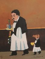 Epicurean Suite of 4, and an Original Drawing 'Soup and Cucaracha' 1996 21x18 w Remarque Limited Edition Print by Guy Buffet - 1 Epicurean Suite of 4, and an Original Drawing 'Soup and Cucaracha' 1996 21x18 w Remarque Limited Edition Print by Guy Buffet - 1
