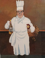 Epicurean Suite of 4, and an Original Drawing 'Soup and Cucaracha' 1996 21x18 w Remarque Limited Edition Print by Guy Buffet - 2 Epicurean Suite of 4, and an Original Drawing 'Soup and Cucaracha' 1996 21x18 w Remarque Limited Edition Print by Guy Buffet - 2