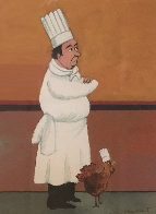 Epicurean Suite of 4, and an Original Drawing 'Soup and Cucaracha' 1996 21x18 w Remarque Limited Edition Print by Guy Buffet - 3 Epicurean Suite of 4, and an Original Drawing 'Soup and Cucaracha' 1996 21x18 w Remarque Limited Edition Print by Guy Buffet - 3