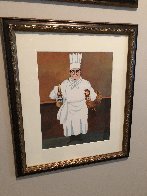 Epicurean Suite of 4, and an Original Drawing 'Soup and Cucaracha' 1996 21x18 w Remarque Limited Edition Print by Guy Buffet - 8 Epicurean Suite of 4, and an Original Drawing 'Soup and Cucaracha' 1996 21x18 w Remarque Limited Edition Print by Guy Buffet - 8