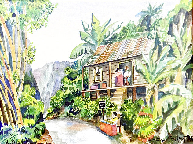 Hawaii: Suite of 4 1969 16x18 - Old Lahaina, Hawaii Limited Edition Print by Guy Buffet