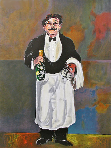 Le Sommelier AP 1985 w/ Remarque Limited Edition Print - Guy Buffet