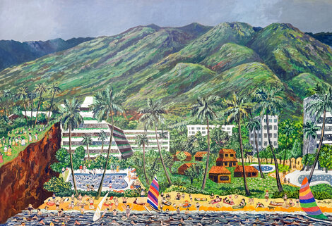 Black Rock 1991 41x53 - Huge - Hawaii Original Painting - Guy Buffet