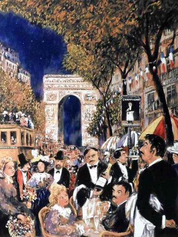 Champs Elysees - Huge - France - 52x42 Limited Edition Print - Guy Buffet