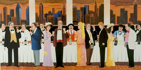 Wine Tasting - Huge 26x42 Limited Edition Print - Guy Buffet