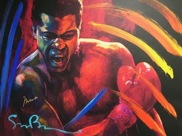 Get Up And Fight XIII 39x48 - Muhammed Ali Original Painting by Simon Bull