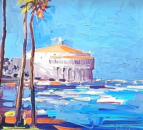 Catalina Shadows 18x18 Acrylic on Canvas - California Original Painting - Simon Bull