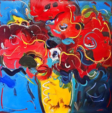 Poppy Celebration  2015 48x48 Acrylic on Canvas - Huge Original Painting - Simon Bull