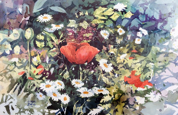 Poppies 2 Watercolor 1986 14x21 Watercolor - Simon Bull Poppies 2 Watercolor 1986 14x21 Watercolor - Simon Bull