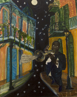 Louis Armstrong 31x29 Original Painting - Jane Bunnett Louis Armstrong 31x29 Original Painting - Jane Bunnett