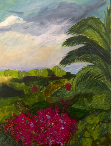 Cuba Cabin View 31x24 Original Painting - Jane Bunnett
