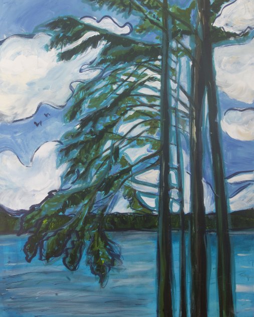 Blue Lake 39x31 Original Painting by Jane Bunnett