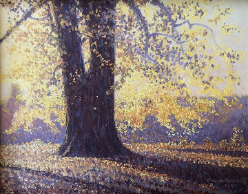 Tree Trunk 1950 22x26 Original Painting - Ferdinand Burgdorff Tree Trunk 1950 22x26 Original Painting - Ferdinand Burgdorff
