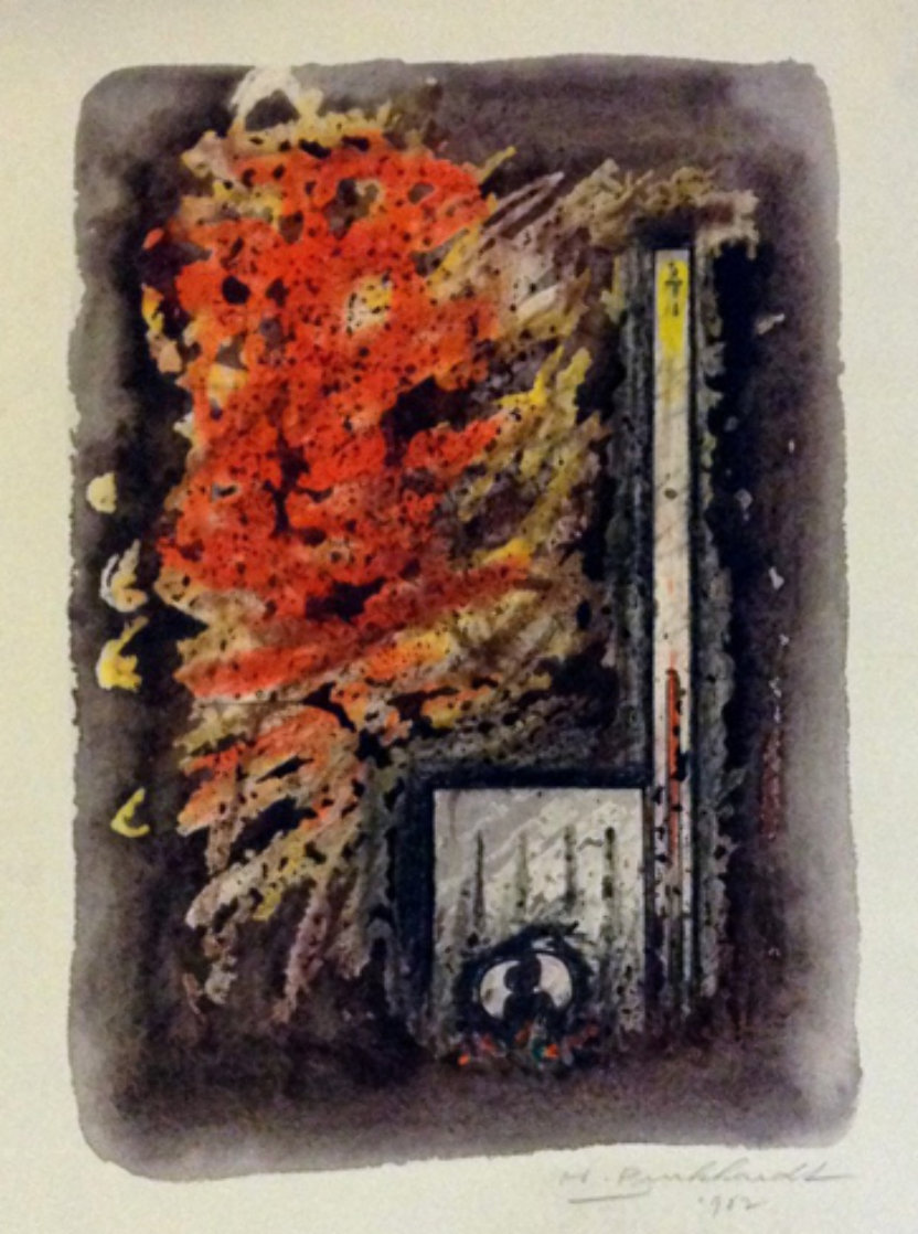 Abstraction Watercolor 1982 15x11 Watercolor by Hans Burkhardt Abstraction Watercolor 1982 15x11 Watercolor by Hans Burkhardt