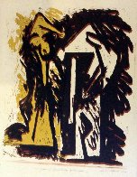 Fallen Figures Monotype 1973 Limited Edition Print by Hans Burkhardt - 1 Fallen Figures Monotype 1973 Limited Edition Print by Hans Burkhardt - 1