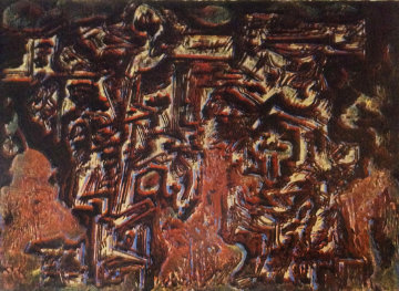 Untitled Unique Lithograph 1978 Limited Edition Print - Hans Burkhardt Untitled Unique Lithograph 1978 Limited Edition Print - Hans Burkhardt