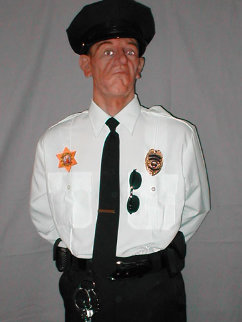 Sylvester (Security Guard) Life Size Sculpture 2006 74 in Sculpture - Rob Burman Sylvester (Security Guard) Life Size Sculpture 2006 74 in Sculpture - Rob Burman