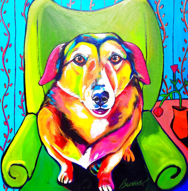 Angie 1998 36x36 Original Painting by Ron Burns