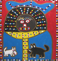 Man 2 Dogs 24x18 Original Painting by Richard Burnside - 0 Man 2 Dogs 24x18 Original Painting by Richard Burnside - 0