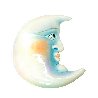 Half Moon Face Resin Sculpture Embellished 36 in Sculpture by Sergio Bustamante - 1