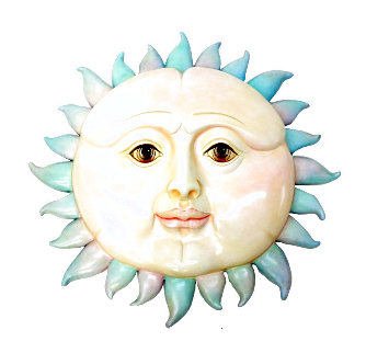 Smiling Sun Resin Sculpture Embellished 33 in Sculpture - Sergio Bustamante Smiling Sun Resin Sculpture Embellished 33 in Sculpture - Sergio Bustamante