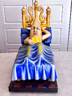 Moon in Bed Ceramic Resin Sculpture 2000 20 in Sculpture - Sergio Bustamante Moon in Bed Ceramic Resin Sculpture 2000 20 in Sculpture - Sergio Bustamante
