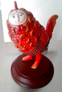 Rooster with Moons Ceramic Sculpture 1995 11 in Sculpture - Sergio Bustamante Rooster with Moons Ceramic Sculpture 1995 11 in Sculpture - Sergio Bustamante