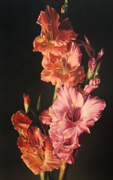 Gladiolus 1987 11x15 Original Painting - Bob Byerley