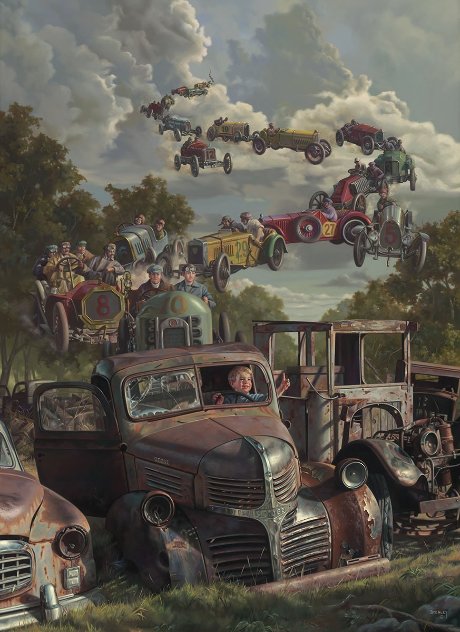 Checkered Flag Embellished Limited Edition Print by Bob Byerley