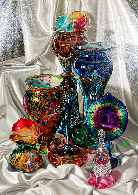 Untitled Still Life 1979 27x21 Original Painting - Bob Byerley