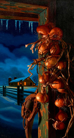 Winters Keep 1974 23x15 Original Painting - Bob Byerley