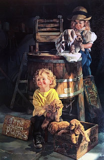Free Clean Puppies 1994 Limited Edition Print - Bob Byerley Free Clean Puppies 1994 Limited Edition Print - Bob Byerley