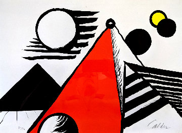 Pyramid Rouge 1969 Limited Edition Print - Alexander Calder Pyramid Rouge 1969 Limited Edition Print - Alexander Calder