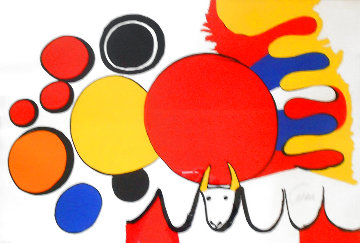 Composition With Circles And Bull 1975 HS Limited Edition Print - Alexander Calder