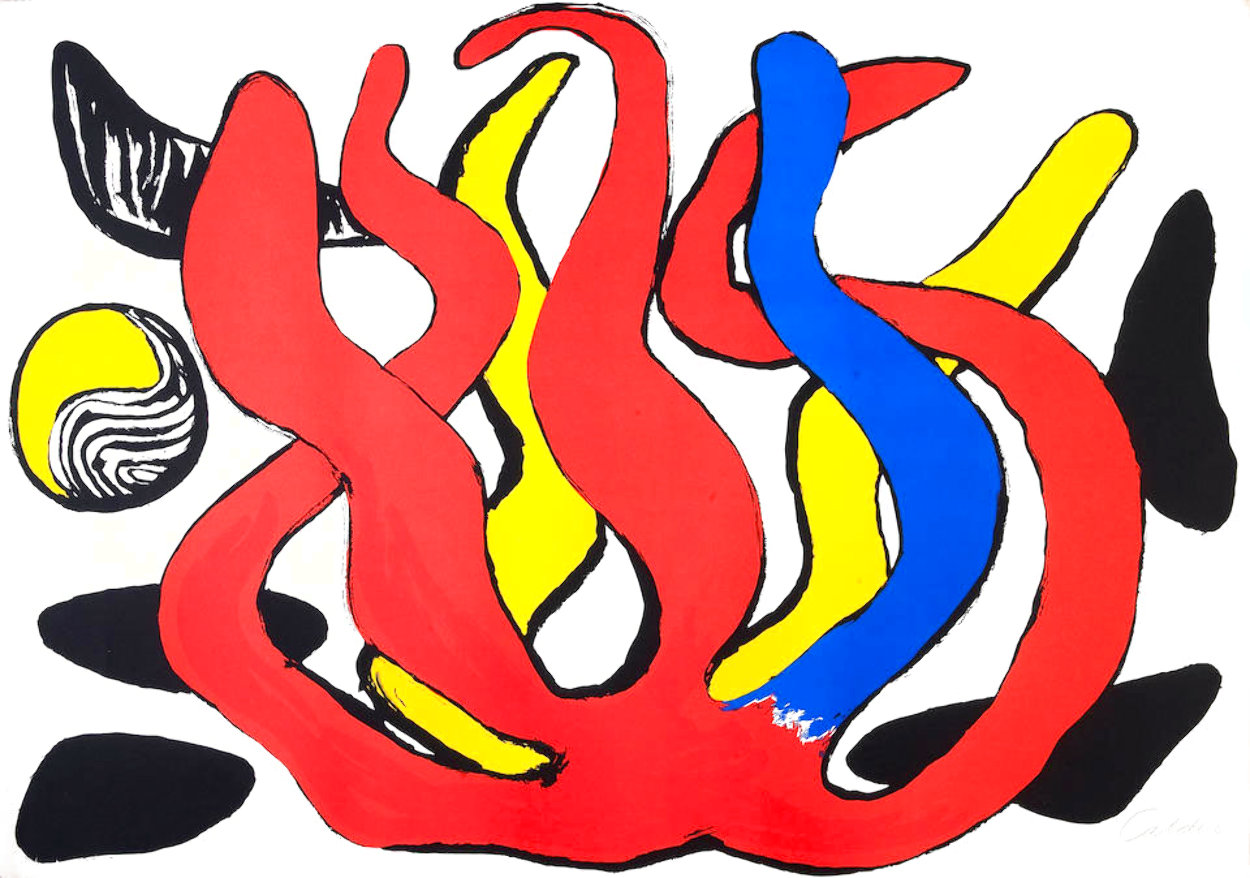 Red, Yellow and Blue Coral with Shells 1974 - Huge - HS Limited Edition Print by Alexander Calder