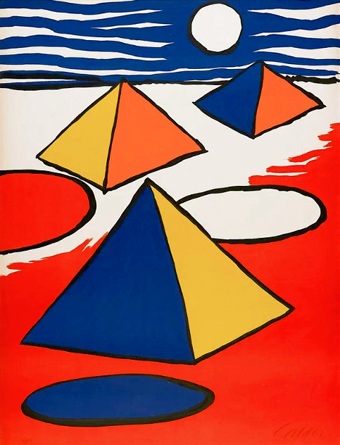 Blue Pyramid - Huge Limited Edition Print by Alexander Calder
