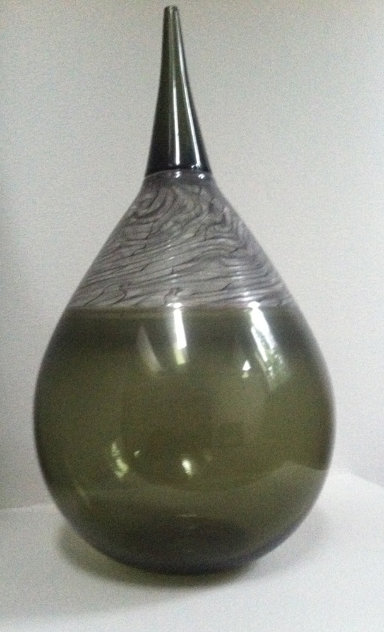 Glass Tear Drop Vase Unique Sculpture 24 in Sculpture by Nancy Callan